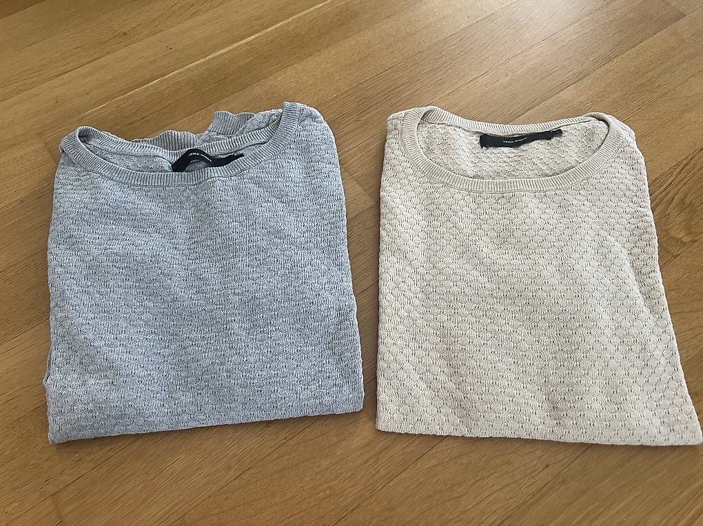 Pullover & Sweatshirts: 2 Langarmpullover grau/beige Grösse M – Gebraucht aus Gebenstorf von pin_67yc
