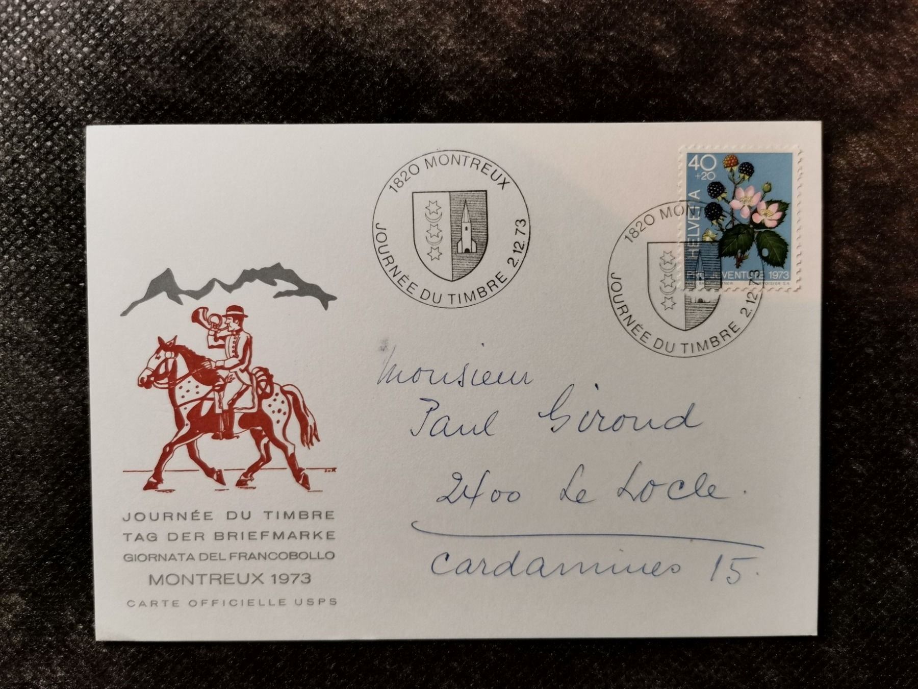 Tutti i francobolli: FDC Journée du Timbre 1973 – Usato da Pailly venduto da jme99