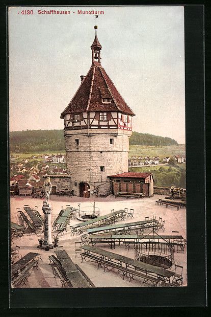 Cartoline postali: AK Schaffhausen, Munotturm – Usato da Berlin venduto da bartko-reher