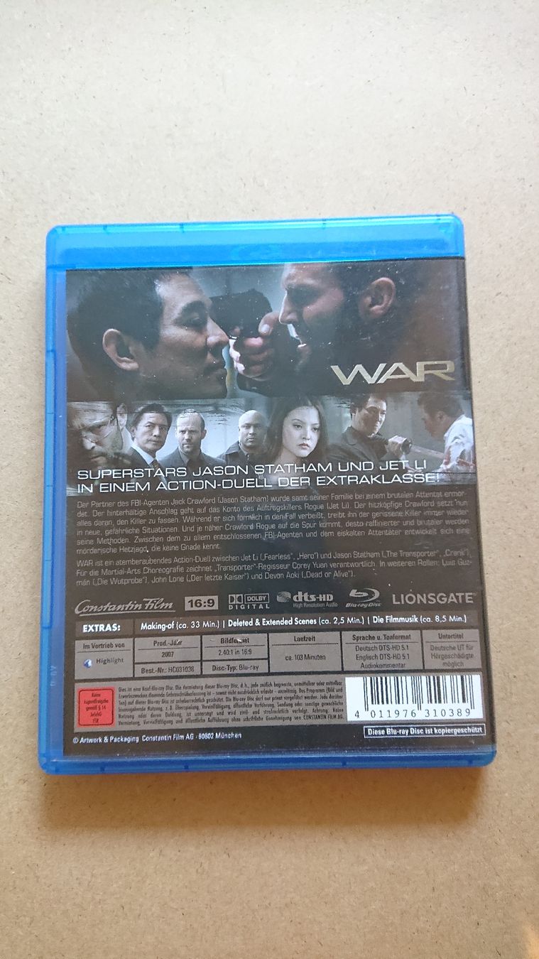 Tous les DVDs: Blu-ray Film WAR  – D'occasion à Chur par FreakofRarity 1