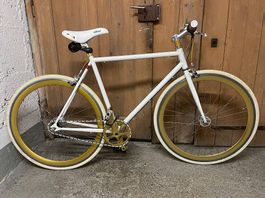 Fahrrad weiss / golden Unikat