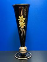 ART DECO GLAS VASE (TRICHTERFORM-VASE) SCHWARZGLAS