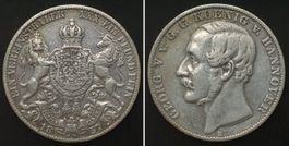 Vereinstaler HANNOVER Taler 1857 B, GEORG V. Silber ss+
