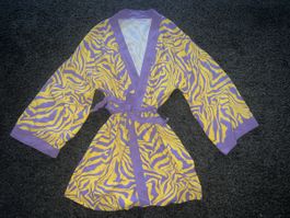 Sommer Kimono Gelb Lila Zebra Muster