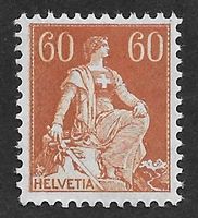 1918; Helvetia mit Schwert 60 Rp.braunorange Nr.140 **