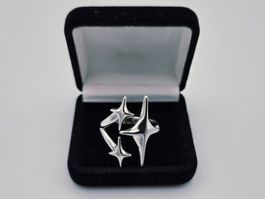 Bague Étoiles Scintillantes Argentée Y2K