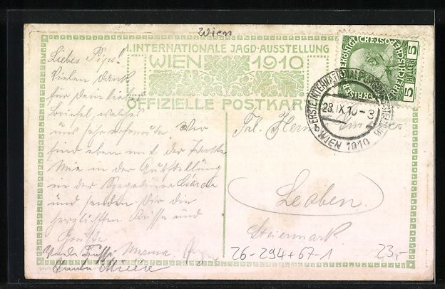 Cartoline postali: H. Kalmsteiner: Wien, Internationale Jag – Usato da Berlin venduto da bartko-reher 1