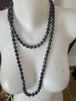 Collier pierres en cristal bleu nuit facettées 