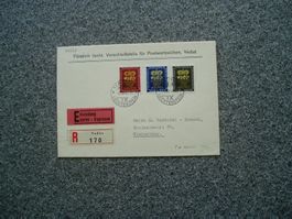 Liechtenstein 1945 FDC Nr. 240/42  Gedenkmarken