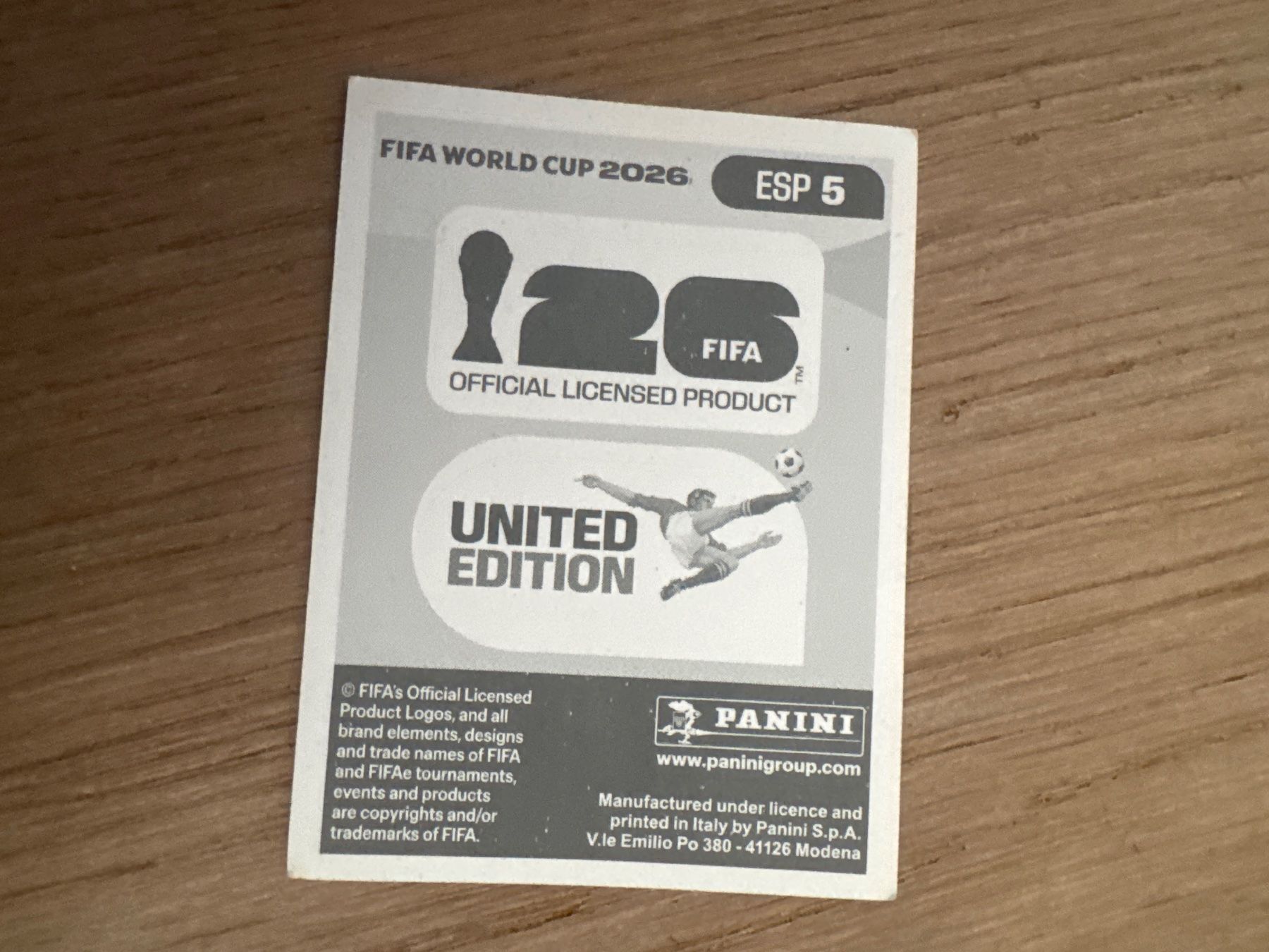 Panini Sammelbilder & Trading cards: Panini 2026 ESP 5 – Gebraucht aus Lausanne von FabienA 1