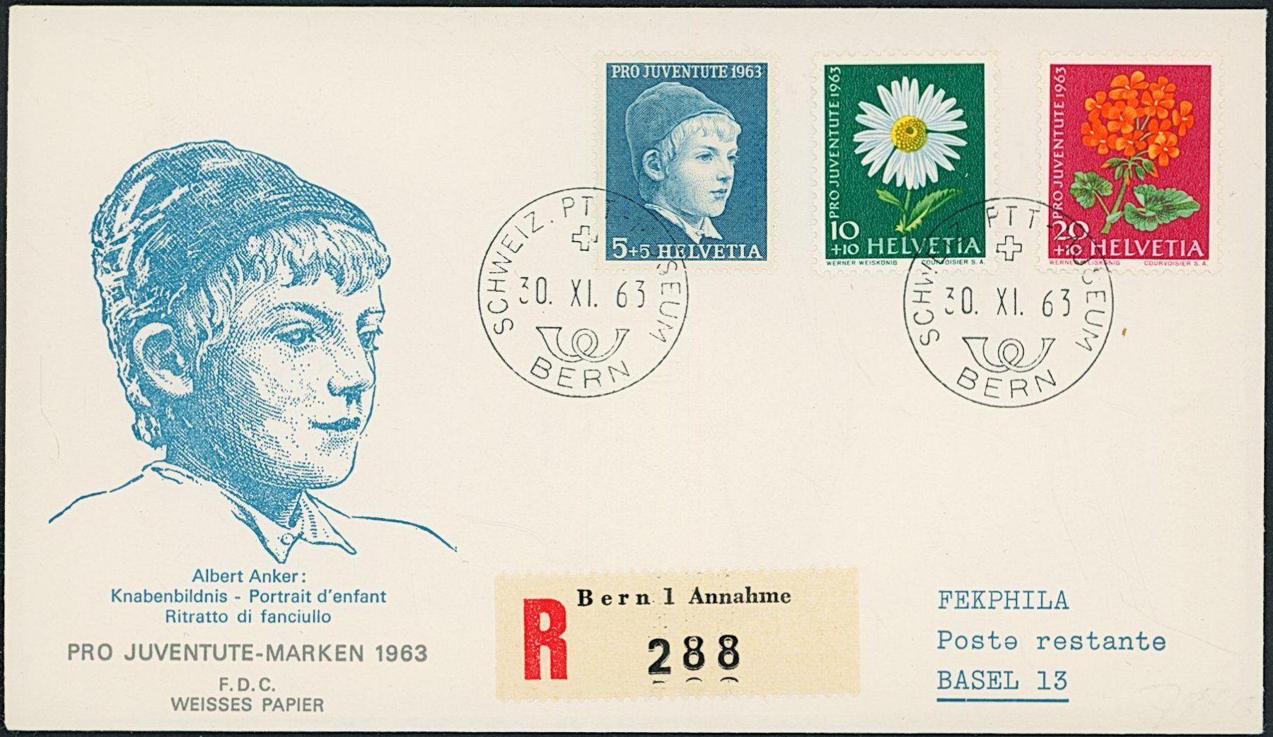 Alle Briefmarken: 1963 - Pro Juventute - Ersttagsbrief FDC ET – Gebraucht aus Schindellegi von leecollect