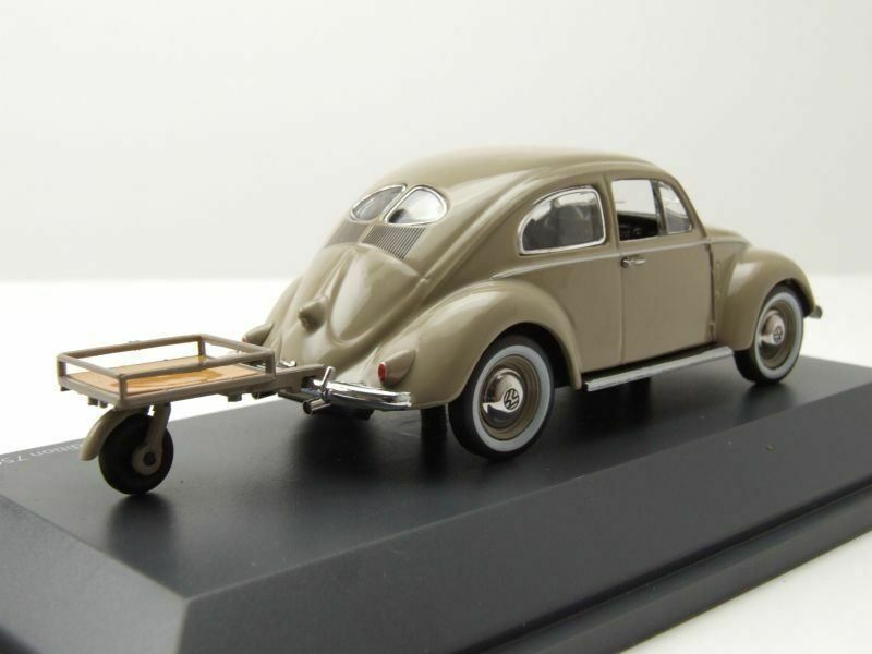 Volkswagen Modellini d'auto: VW Käfer "Bretzelkäfer" 1946-1953 beige mit Auto Porter – Nuovo e nell'imballaggio originale da Gerlafingen venduto da espero88 1