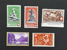 Schweiz - Pro Patria ab 1938 ** kleines Lot