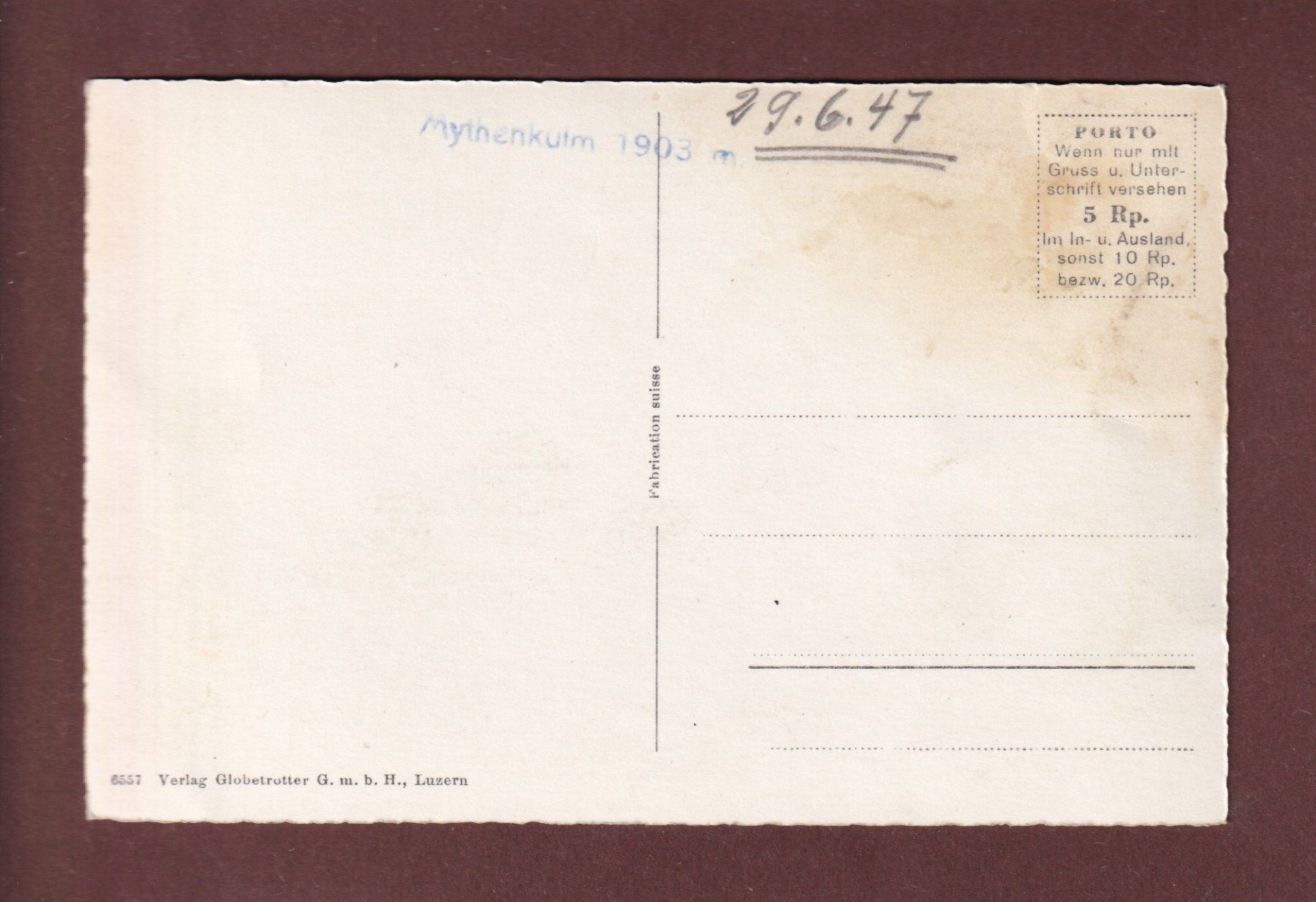 Cartoline postali: MYTHEN-KULM – Usato da Pully venduto da nicecards-shop 1