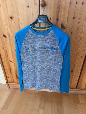 Langarmshirt Hollister grau blau Grösse L