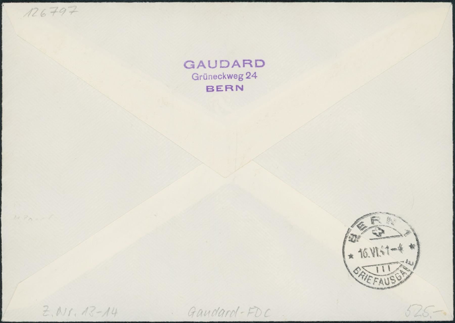 Tutti i francobolli: 1941 - Pro Patria - FDC ET - Gaudard – Usato da Schindellegi venduto da leecollect 1