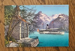 alte Karte Tellskapelle, Dampfschiff Schiller
