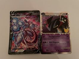 Lot de 2 cartes Pokémon GRANDE Mewtwo V-Union et Lanssorien!