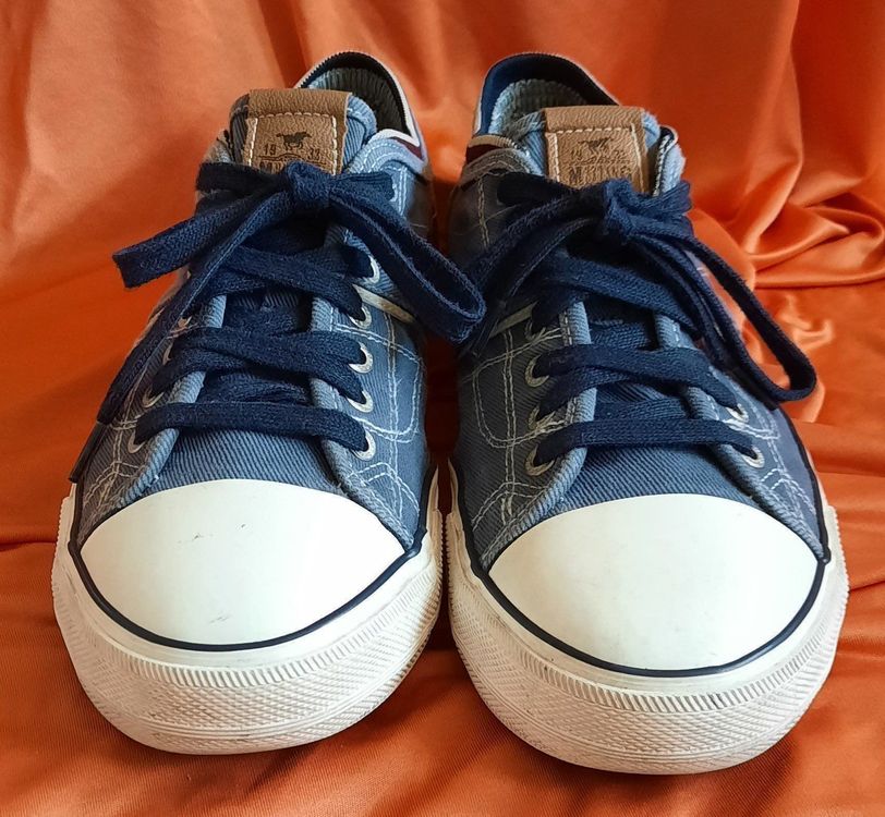 MUSTANG Herren High Top Sneaker Blau – Mit Seitlichem Reißverschluss, Kunstleder, EU 43