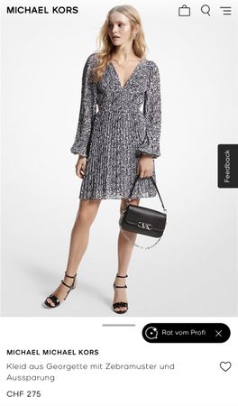 Elegantes Michael Kors Kleid mit Zebraprint, Grösse S, NEU!