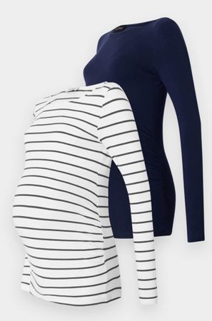 2 Umstands-Langarmshirts, Gr. S/36