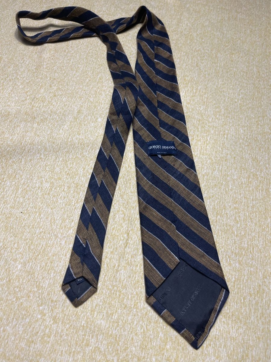Armani Cravatte: Giorgio Armani Cravatta Uomo di seta righe marroni e blu, – Nuovo (secondo la descrizione) da Gordevio venduto da LanaZimm 6