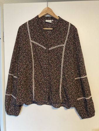 Femme9 Bluse, Gr. L, Blumenmuster, Herbstfarben
