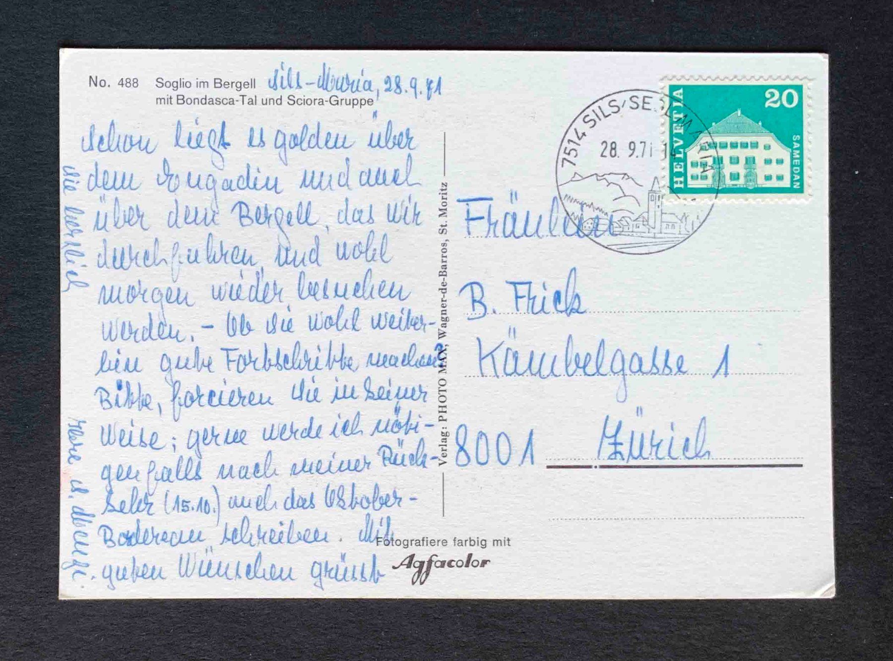 Cartoline postali: AK Soglio im Bergell – Usato da Goldau venduto da artelier1 1