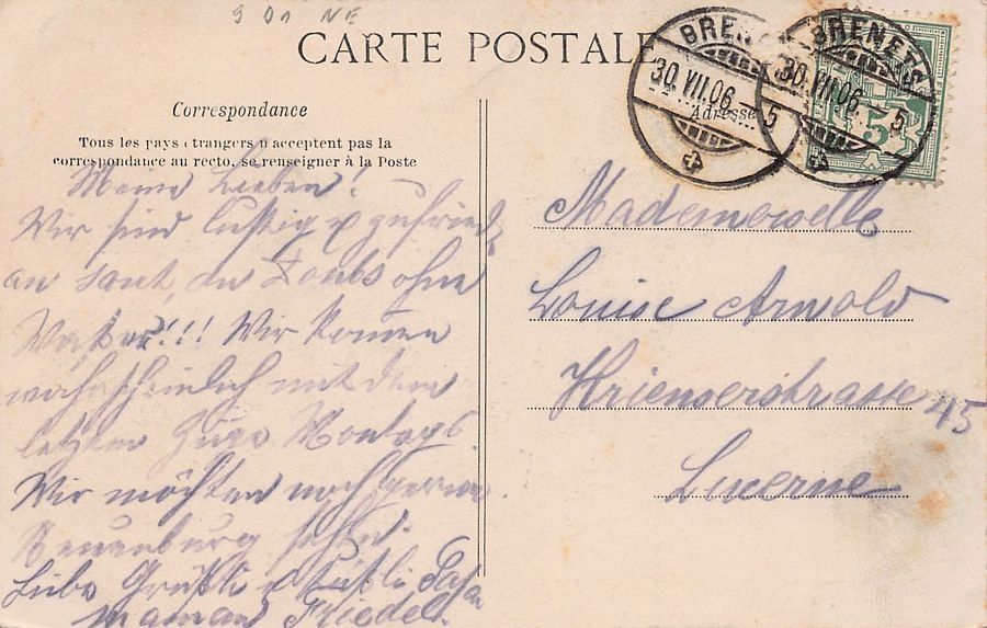 Cartoline postali: Le Noirmont, Pont de la Goule, circulée 1906 – Usato da Frauenfeld venduto da POML 1