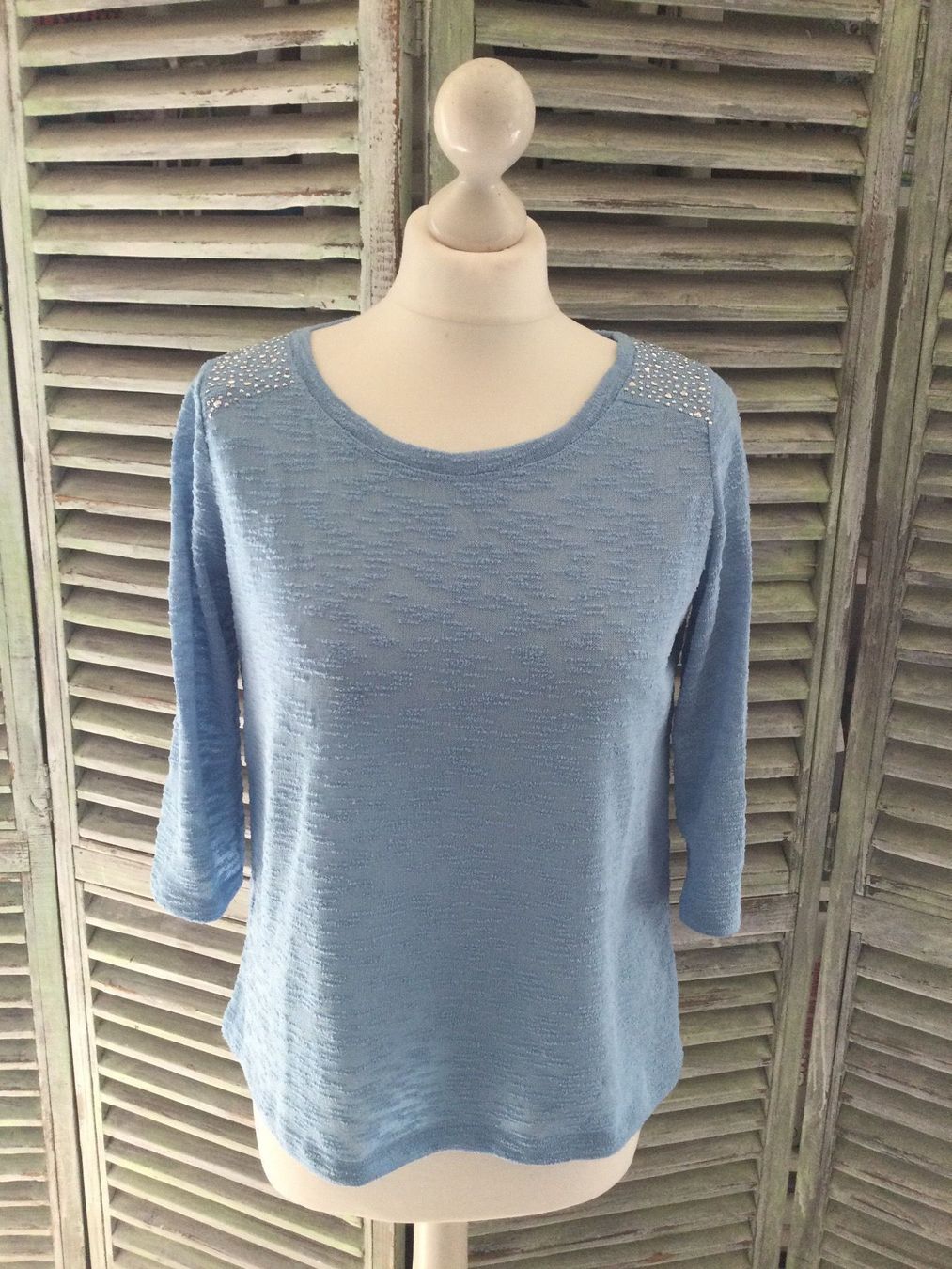 Zebra Top: T-shirt/Sweat bleu clair strass ZEBRA – Usato da Agiez venduto da chouchanelle