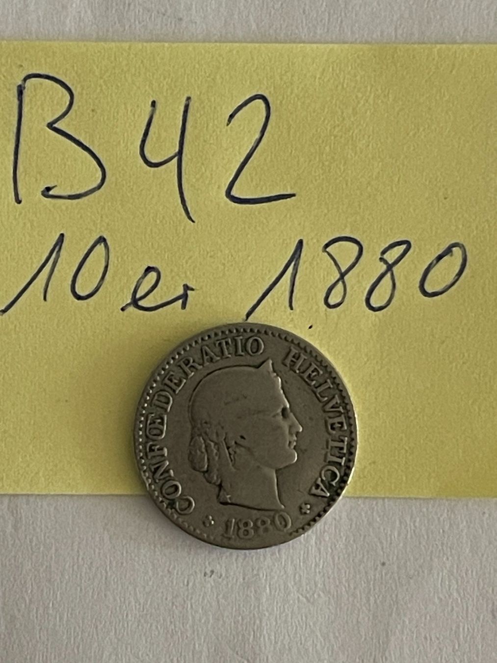 Tutti le monete: 10 Rappen - Schweiz - 1880 – Usato da Niederwil AG venduto da dahu75 1