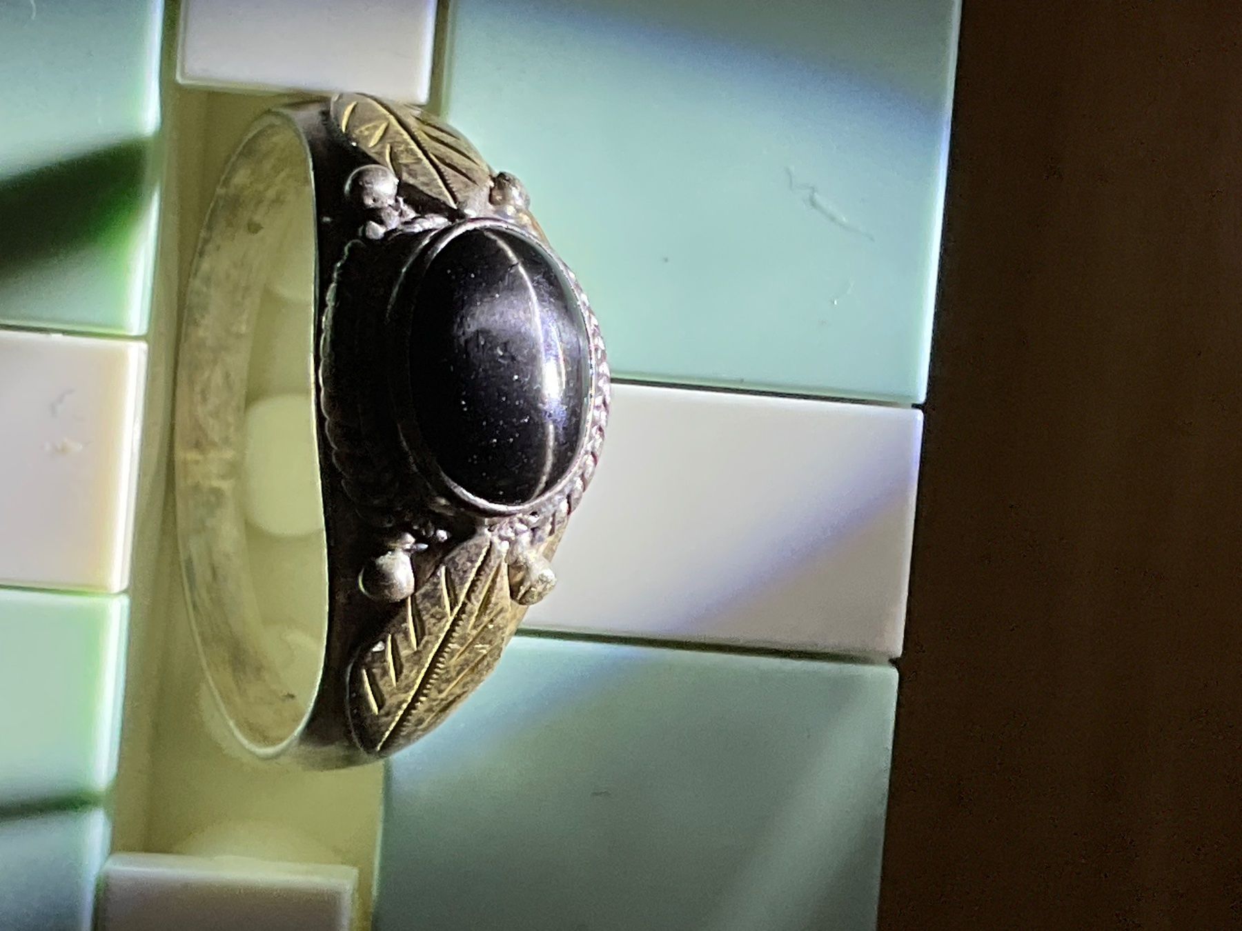 Anelli: Ring mit Obsidian / Gr. 58 – Usato da Rümlang venduto da Sambas19 4