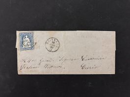 Strubel 23G Sur Lettre Obl. BRISSAGO Cat. 50.- CHF