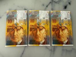 Banknote 10 CHF, Le Corbusier - 1995