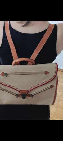 Vintage Rucksack Handtasche hellbraun mit Details👜