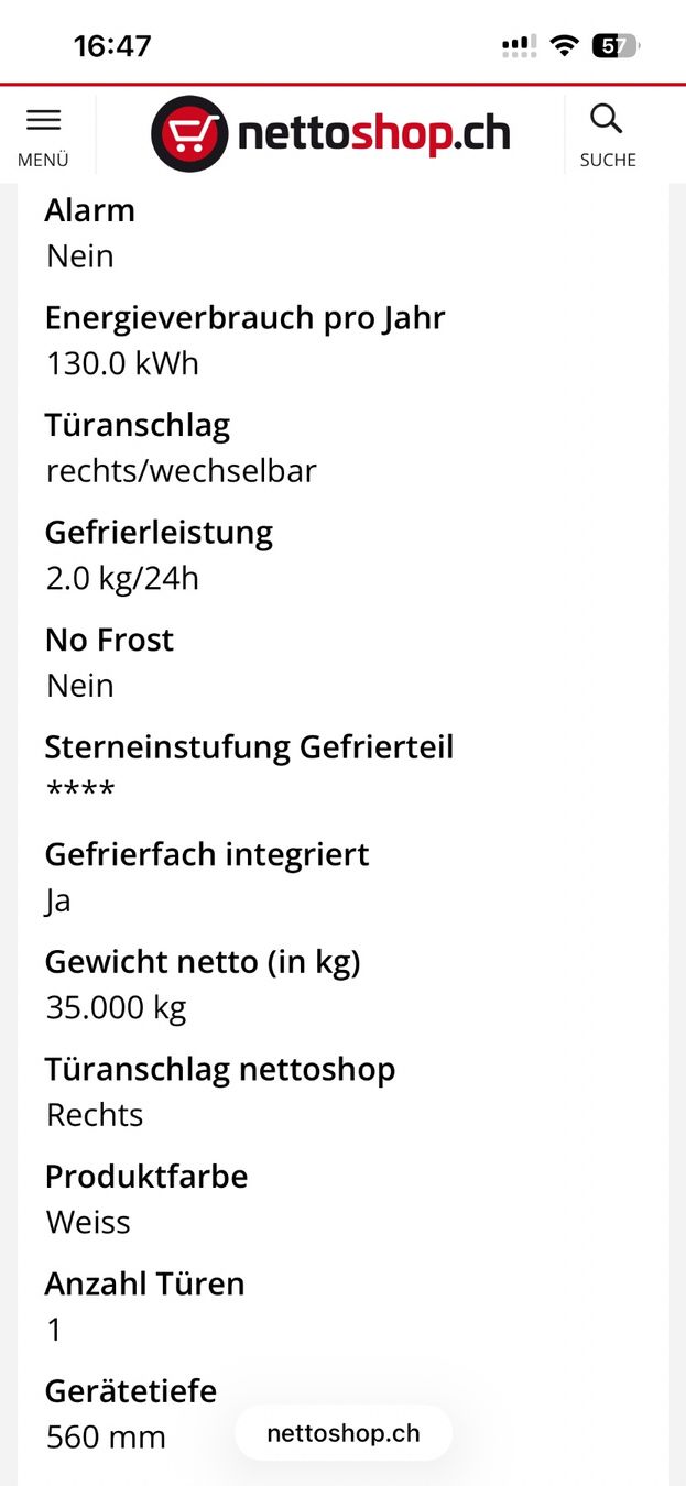 Sibir Frigoriferi: Kühlschrank Sibir KS 1204 mit Gefrierfach, freistehend – Usato da Zürich venduto da nuesim 7