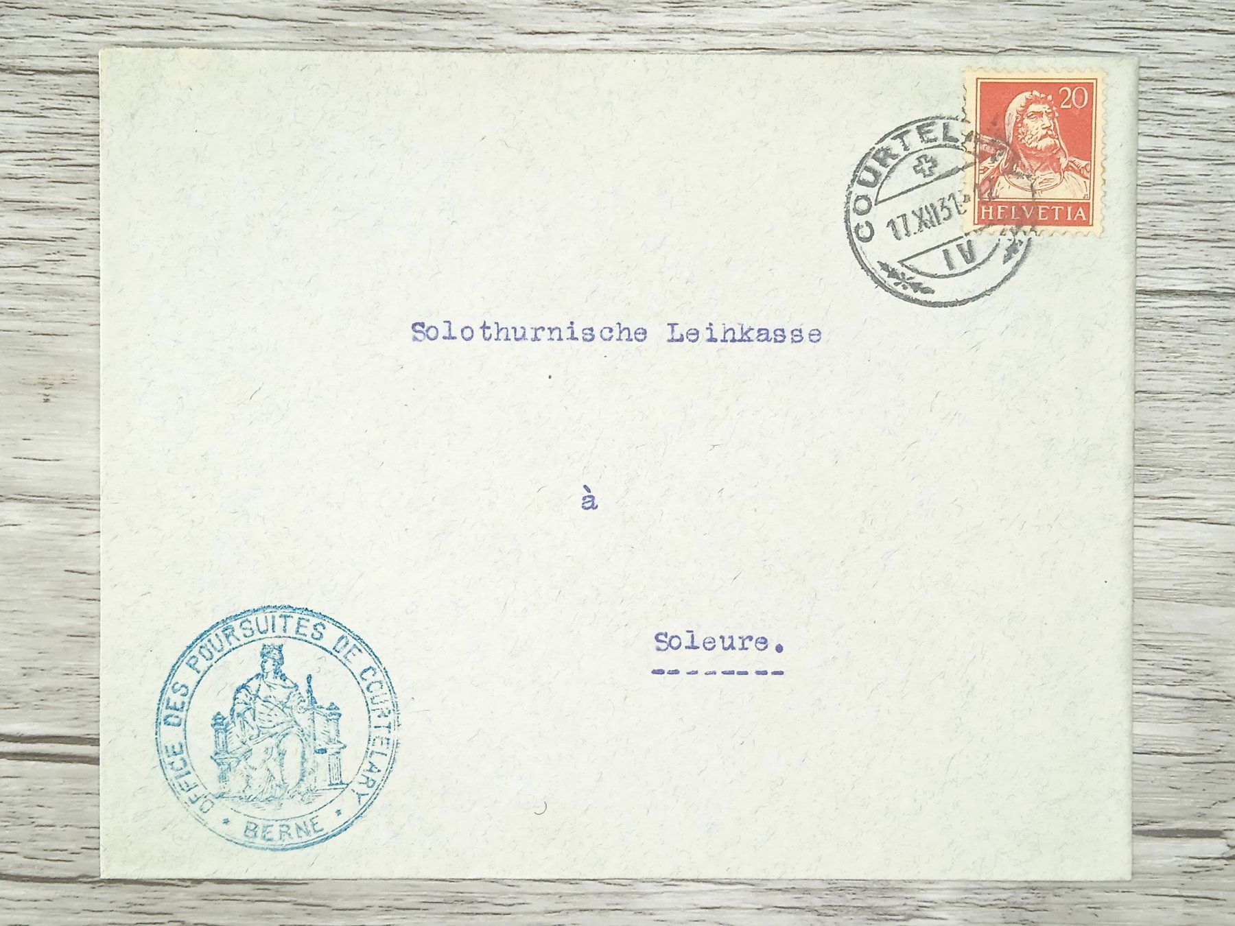 Tutti i francobolli: TR13 Enveloppe + Timbre Suisse 1931 – Usato da Cousset venduto da Patrick_Collections