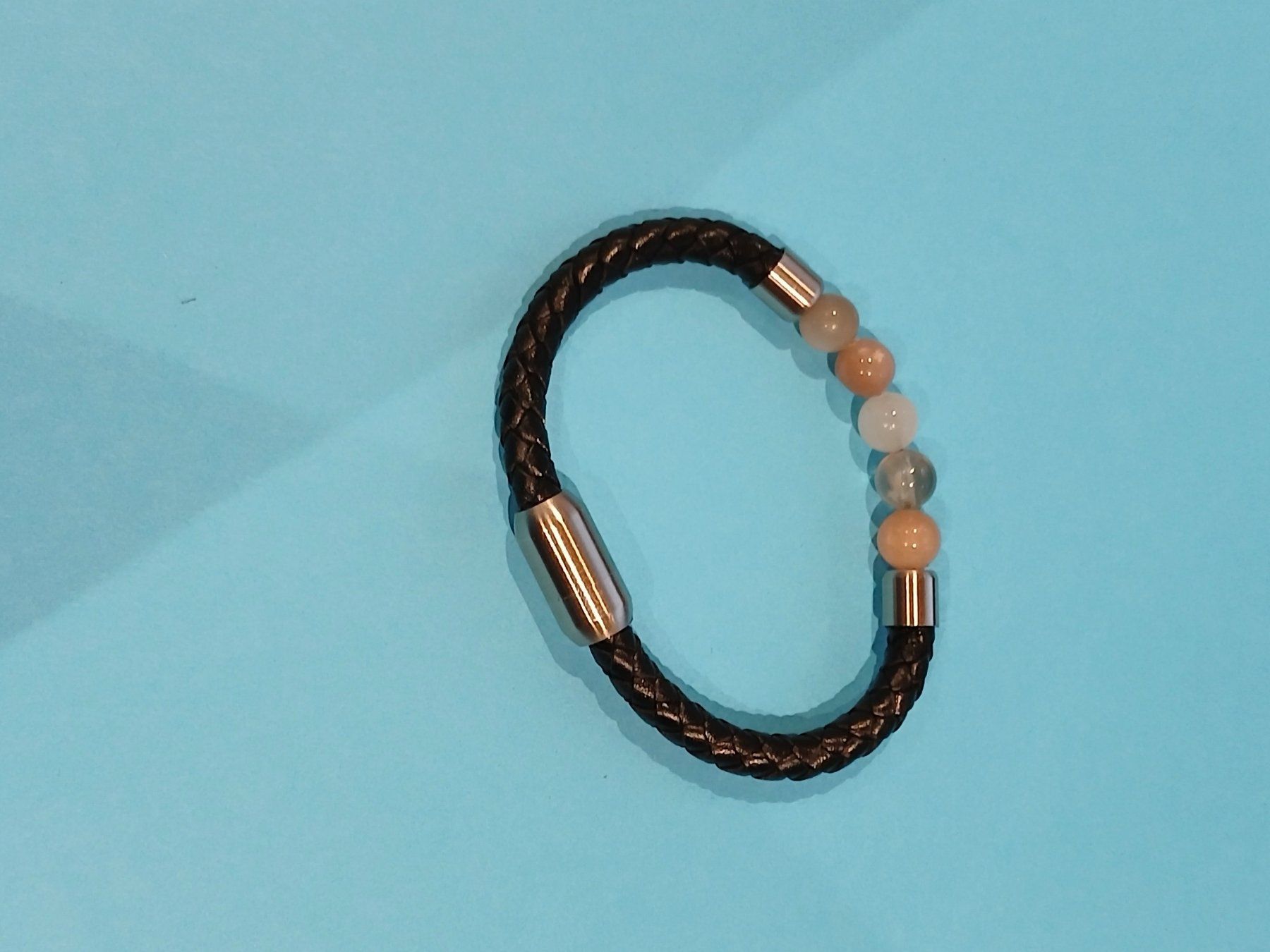 Bracciali & Braccialetti: Mondsteinarmband mit Leder – Nuovo (secondo la descrizione) da Wikon venduto da luxor2004