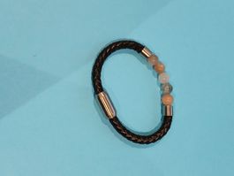 Mondsteinarmband mit Leder