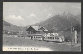 Château - d'Oex Bahnhof mit Zug