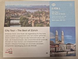 2-für-1 City Tour -  Zürich 