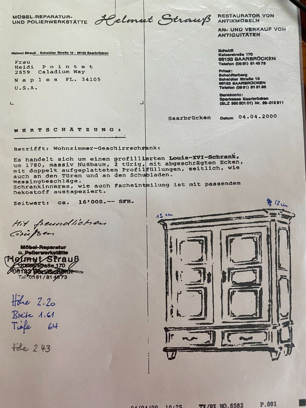 Armadi: Louis seize Nussbaum Schrank – Usato da Zürich venduto da ennovy01 4
