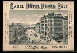 Vertreterkarte Basel, G. Stoffel, Hotel 