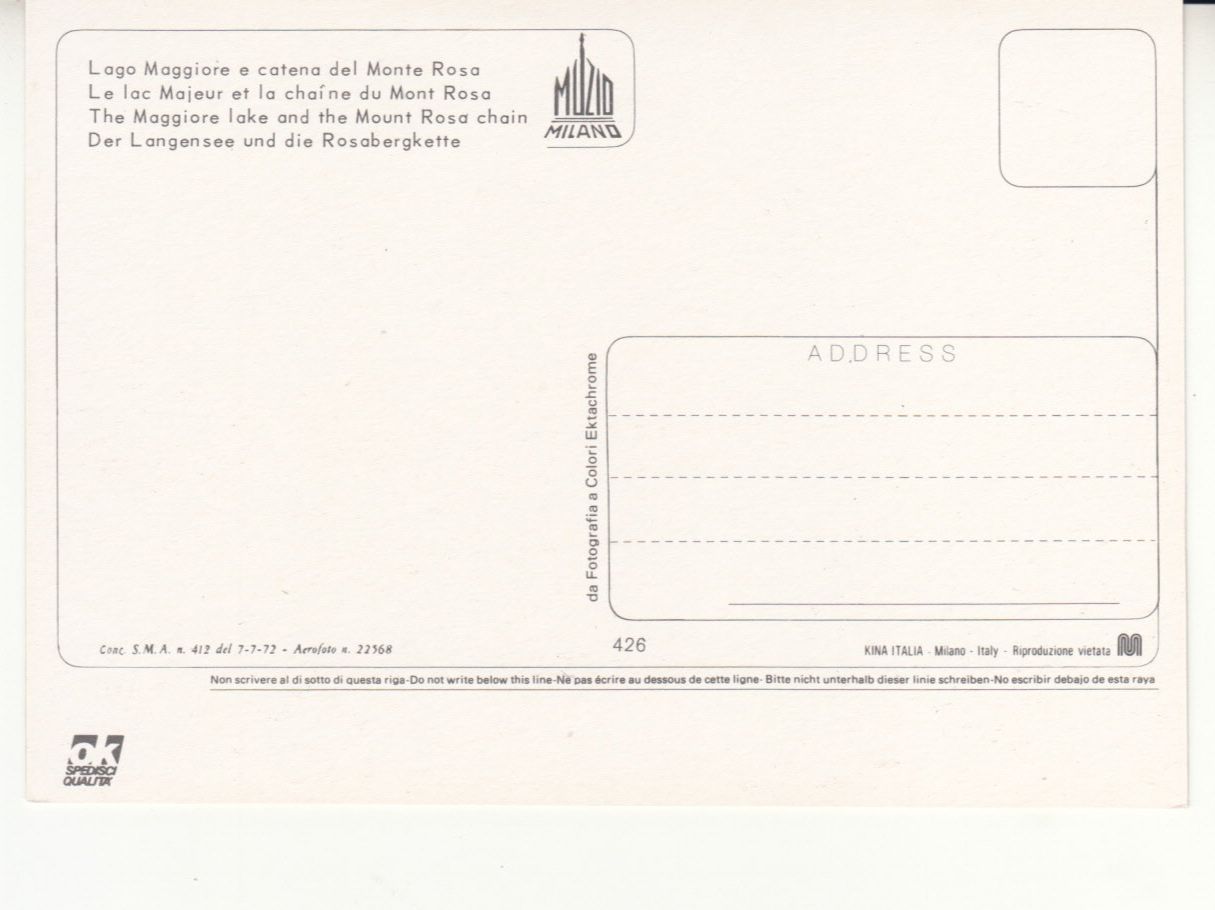 Ansichtskarten: Lago Maggiore ca. 1980 – Gebraucht aus Bürglen TG von StampGraf 1