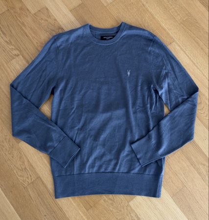 AllSaints Pullover Merino Wolle blau