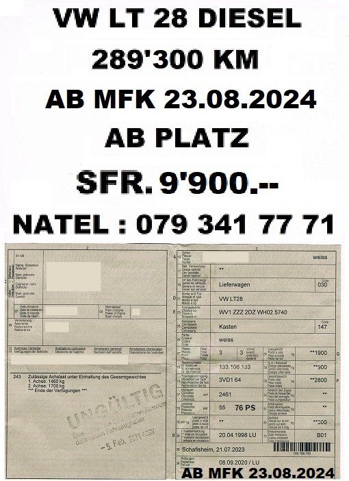 Veicoli commerciali: CAMPER VW LT 28, DIESEL. Ein bisschen Nostalgie – Usato da Cham venduto da SULZER01 9