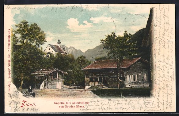 Cartoline postali: Flüeli, Kapelle mit Geburtshaus von Bru – Usato da Berlin venduto da bartko-reher