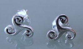 Triskele keltische Ohrstecker Silber 925