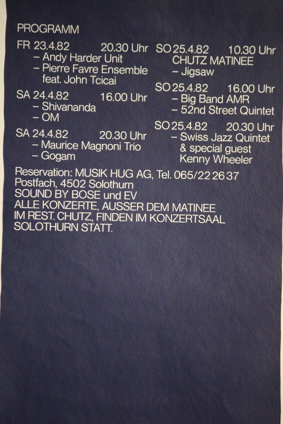 Foto & Immagini: Jazz-Tage Solothurn '82 – Usato da Eggenwil venduto da Joyart 2