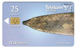 Telefonkarte Slowenien Chip-221 Zelezna doba Eisenzeit